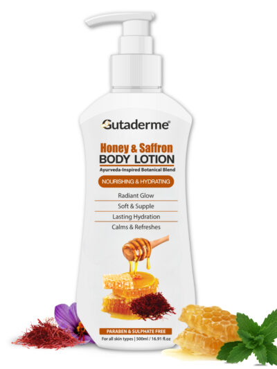 Honey Saffron Body Lotion – 500ml | 16.91 fl.oz - Deep Hydration Moisturizer with Aloe Vera & Vitamin E for Glowing, Soft Skin – Lightweight Daily Lotion for All Skin Types (Men & Women)