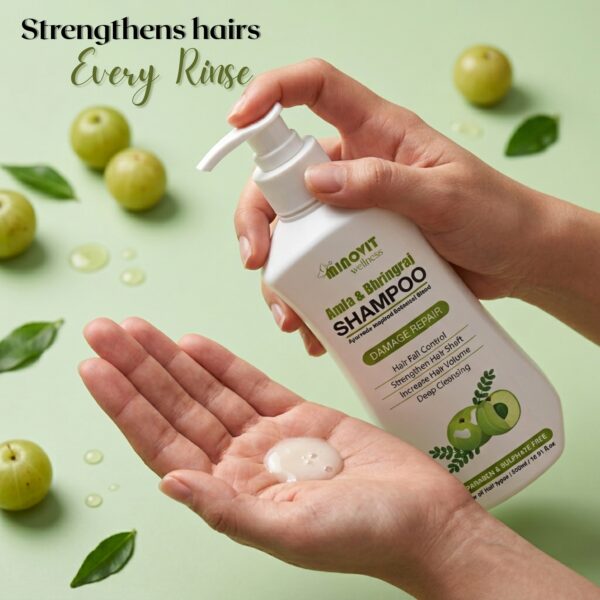 Amla Bhringraj Shampoo with Pro-Vitamin B5 & Aloe Vera – Daily Hair Cleanser for Soft & Manageable Hair – Suitable for Men & Women, All Hair Types - Image 2