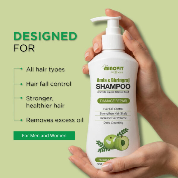 Amla Bhringraj Shampoo with Pro-Vitamin B5 & Aloe Vera – Daily Hair Cleanser for Soft & Manageable Hair – Suitable for Men & Women, All Hair Types - Image 5