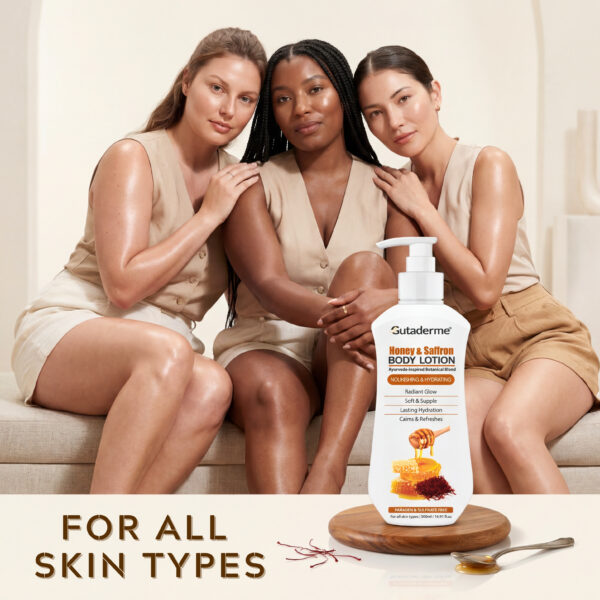 Honey Saffron Body Lotion – 500ml | 16.91 fl.oz - Deep Hydration Moisturizer with Aloe Vera & Vitamin E for Glowing, Soft Skin – Lightweight Daily Lotion for All Skin Types (Men & Women) - Image 6