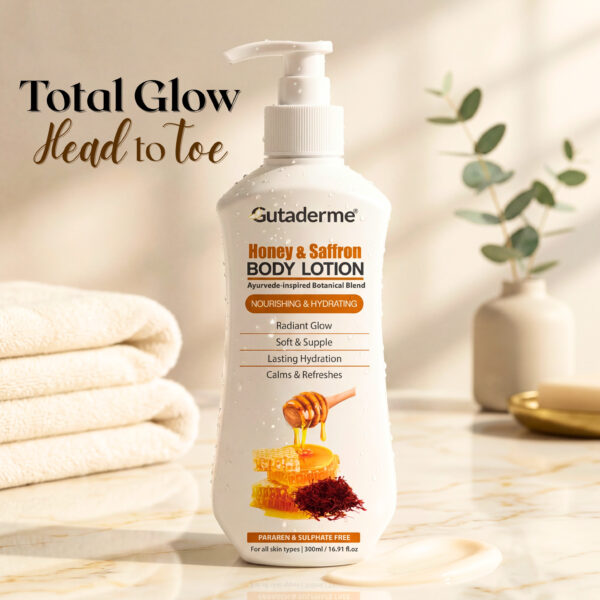 Honey Saffron Body Lotion – 500ml | 16.91 fl.oz - Deep Hydration Moisturizer with Aloe Vera & Vitamin E for Glowing, Soft Skin – Lightweight Daily Lotion for All Skin Types (Men & Women) - Image 7