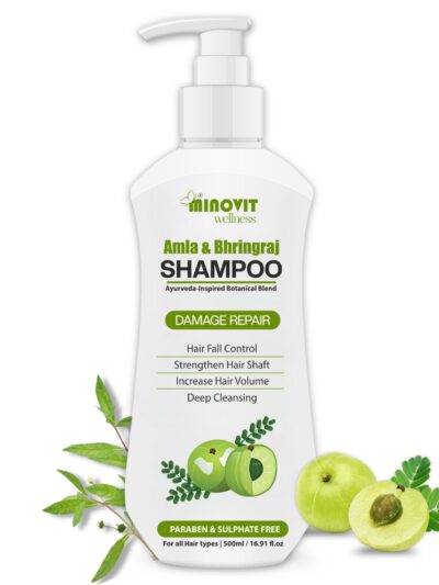 Amla Bhringraj Shampoo with Pro-Vitamin B5 & Aloe Vera – Daily Hair Cleanser for Soft & Manageable Hair – Suitable for Men & Women, All Hair Types