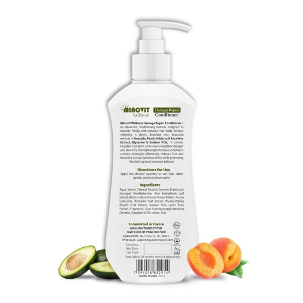 Avocado Peach Conditioner- 500ml | 16.91 fl. Deep Hydration & Repair Conditioner with Hibiscus & Aloe Vera – Smoothening, Frizz Control & Shine for Dry, Damaged Hair - For Men & Women, All Hair Type - Image 9